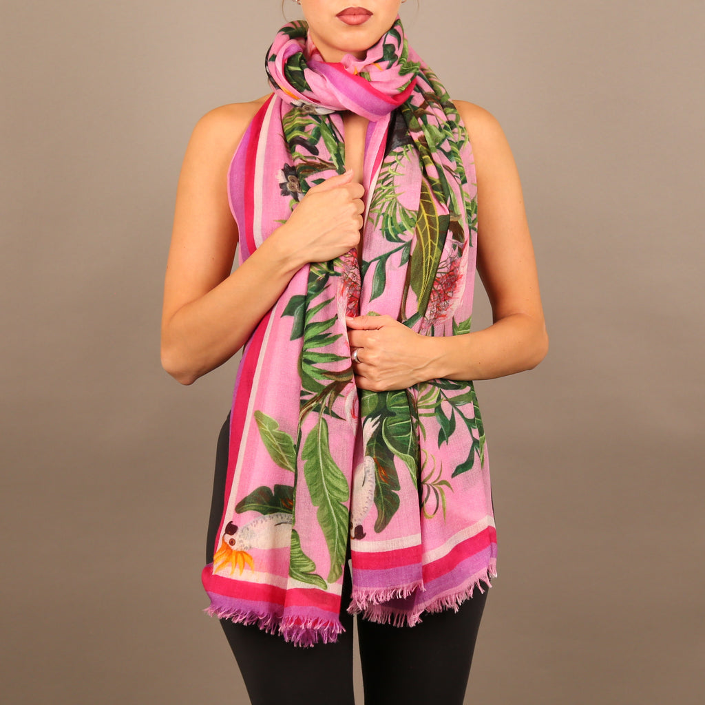 JUNGLE ANIMALS CASHMERE SCARF