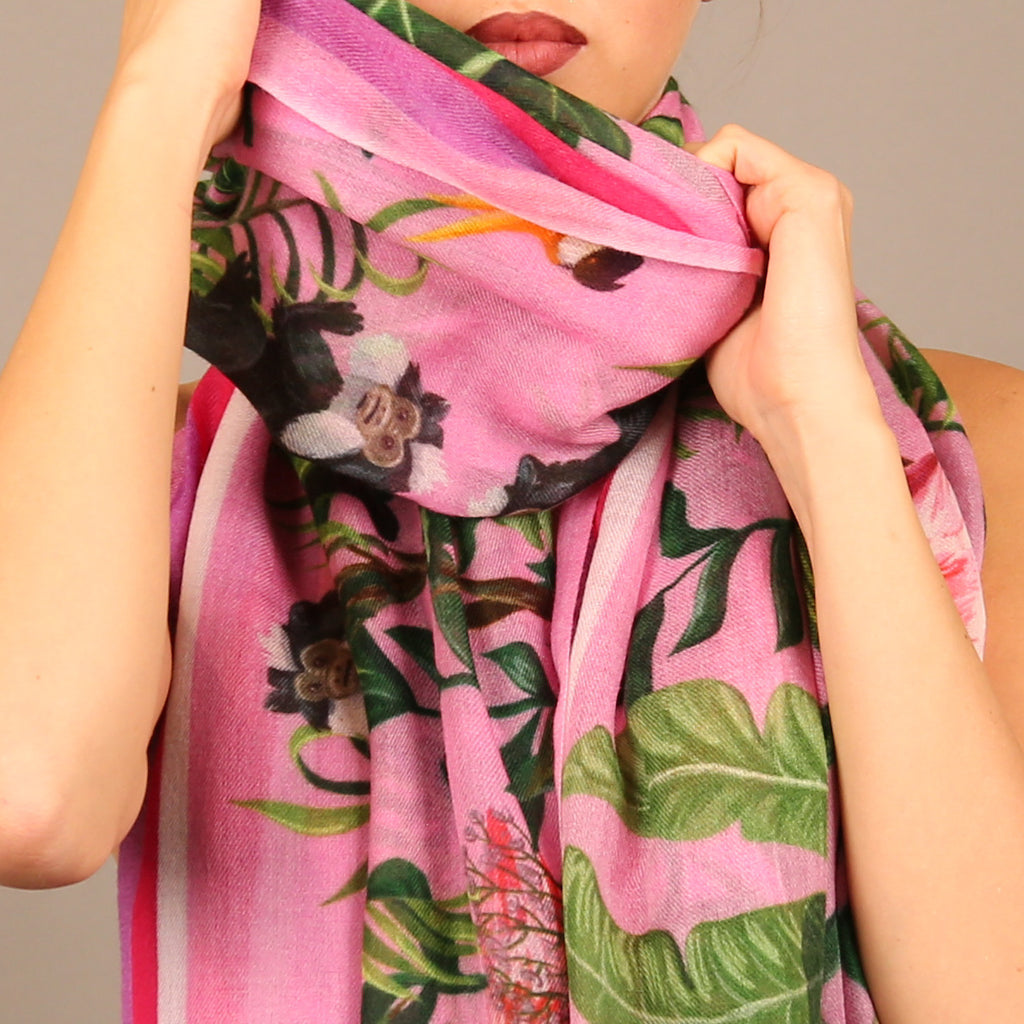 JUNGLE ANIMALS CASHMERE SCARF