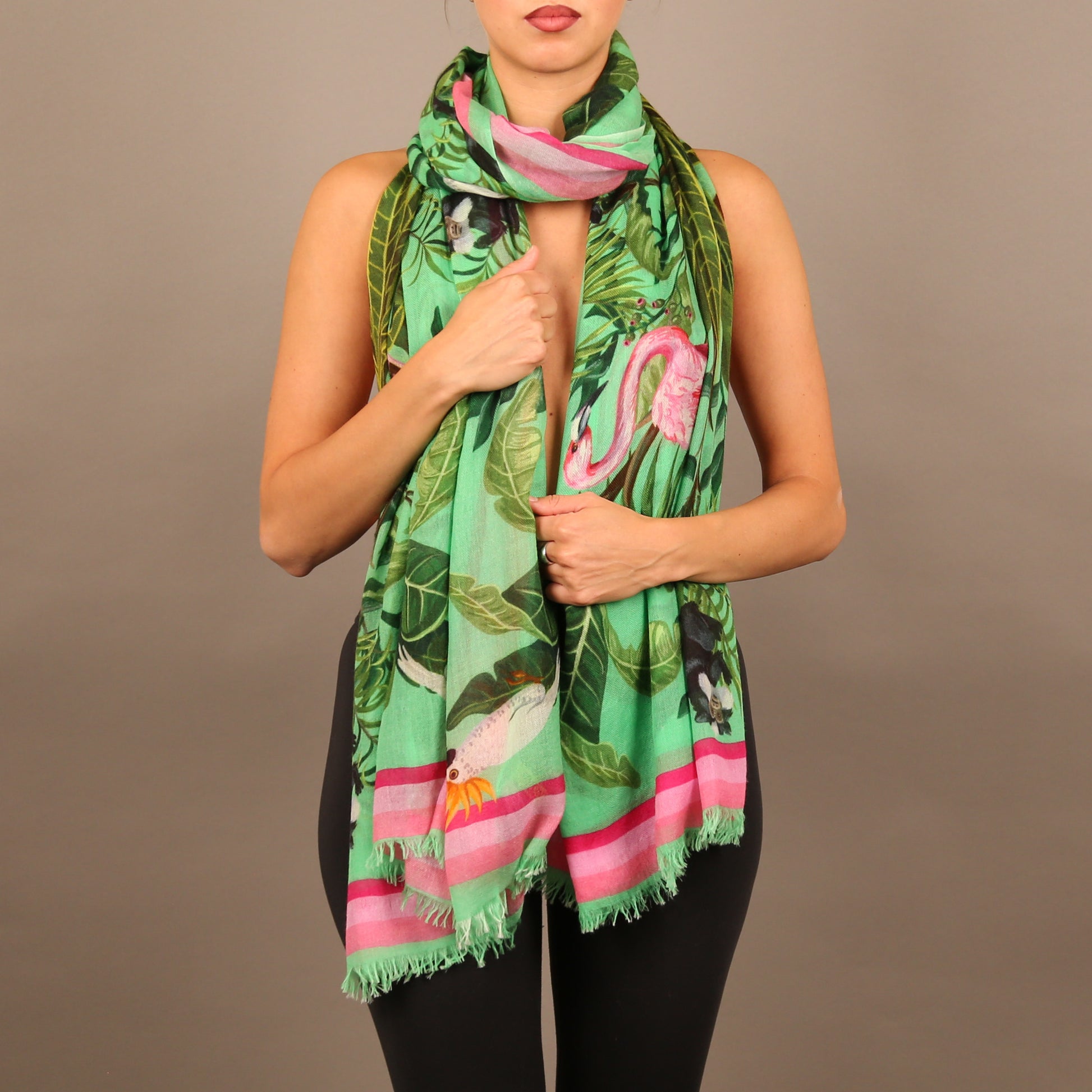 JUNGLE ANIMALS CASHMERE SCARF