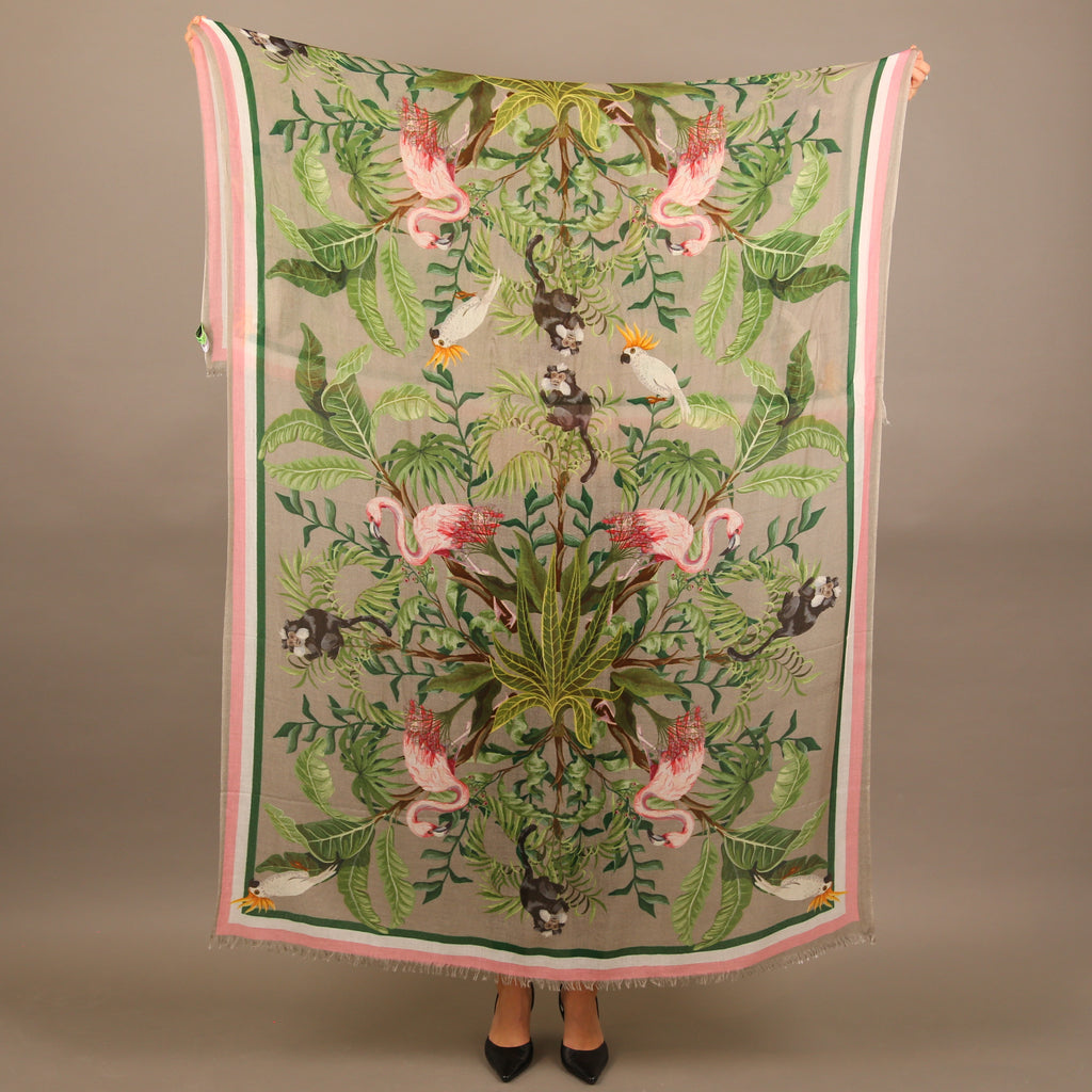 JUNGLE ANIMALS CASHMERE SCARF