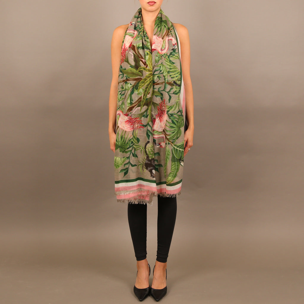 JUNGLE ANIMALS CASHMERE SCARF