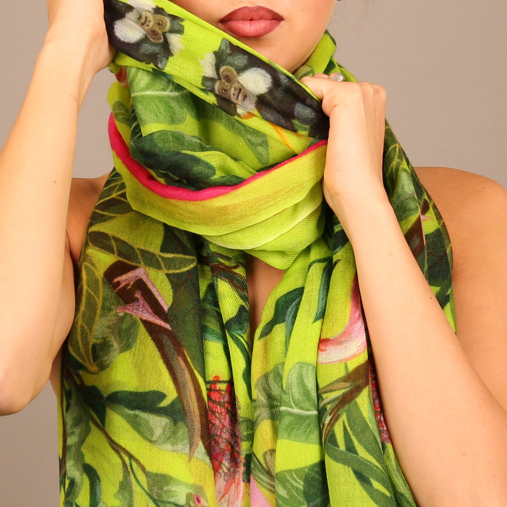 JUNGLE ANIMALS CASHMERE SCARF