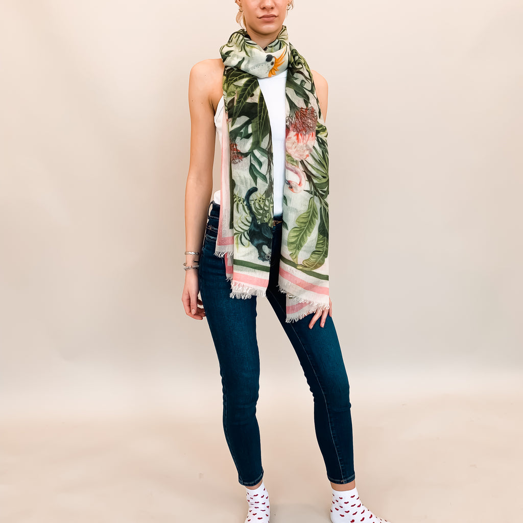 JUNGLE ANIMALS CASHMERE SCARF