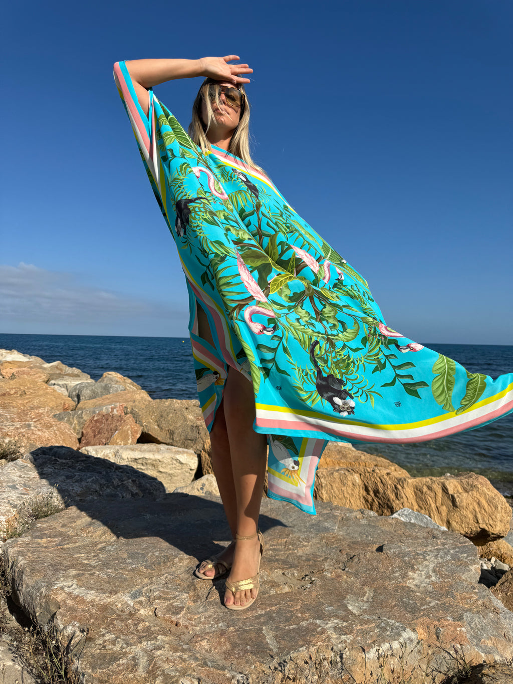 JUNGLE ANIMALS SILK TUNIC