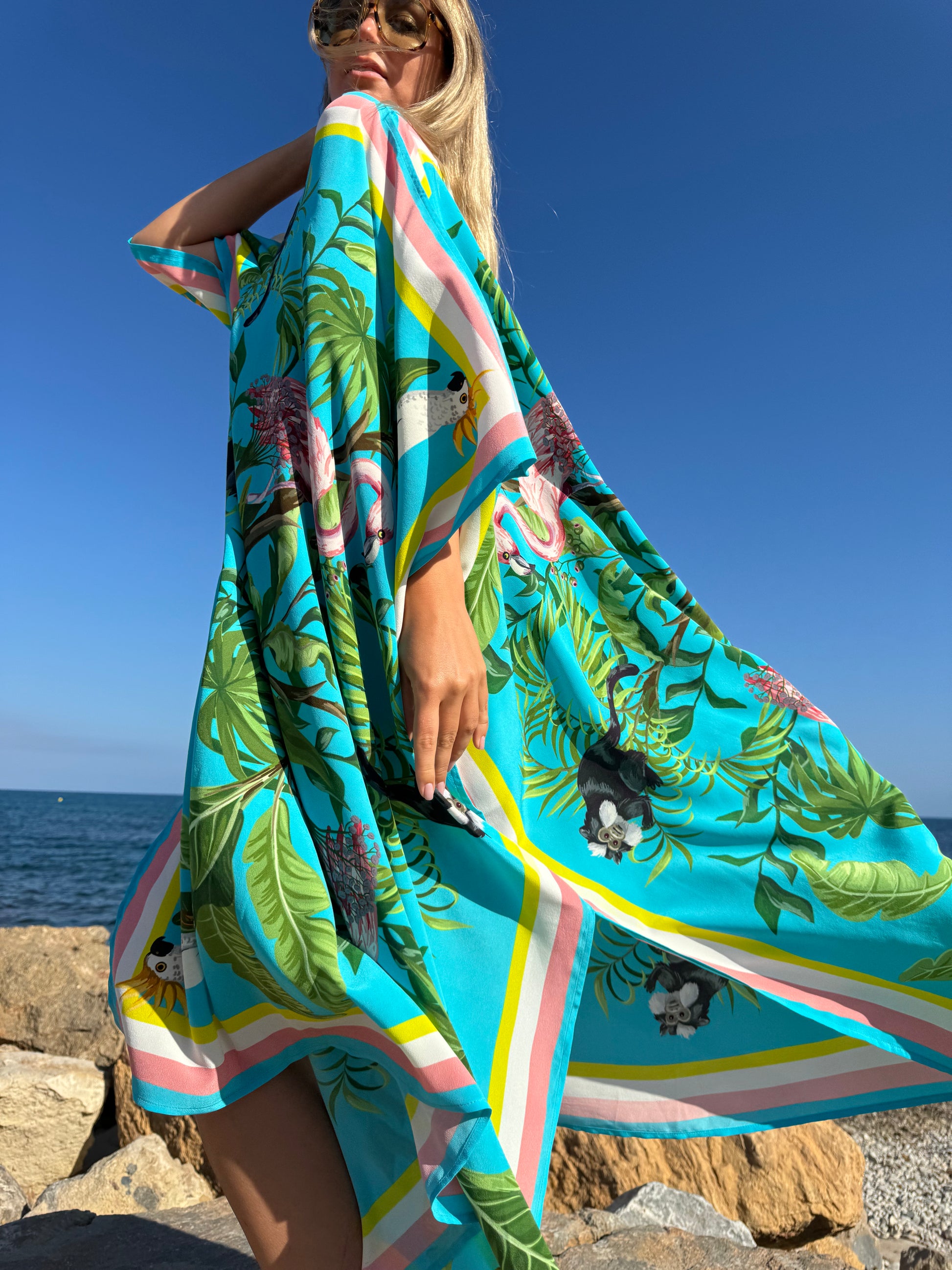 JUNGLE ANIMALS SILK TUNIC