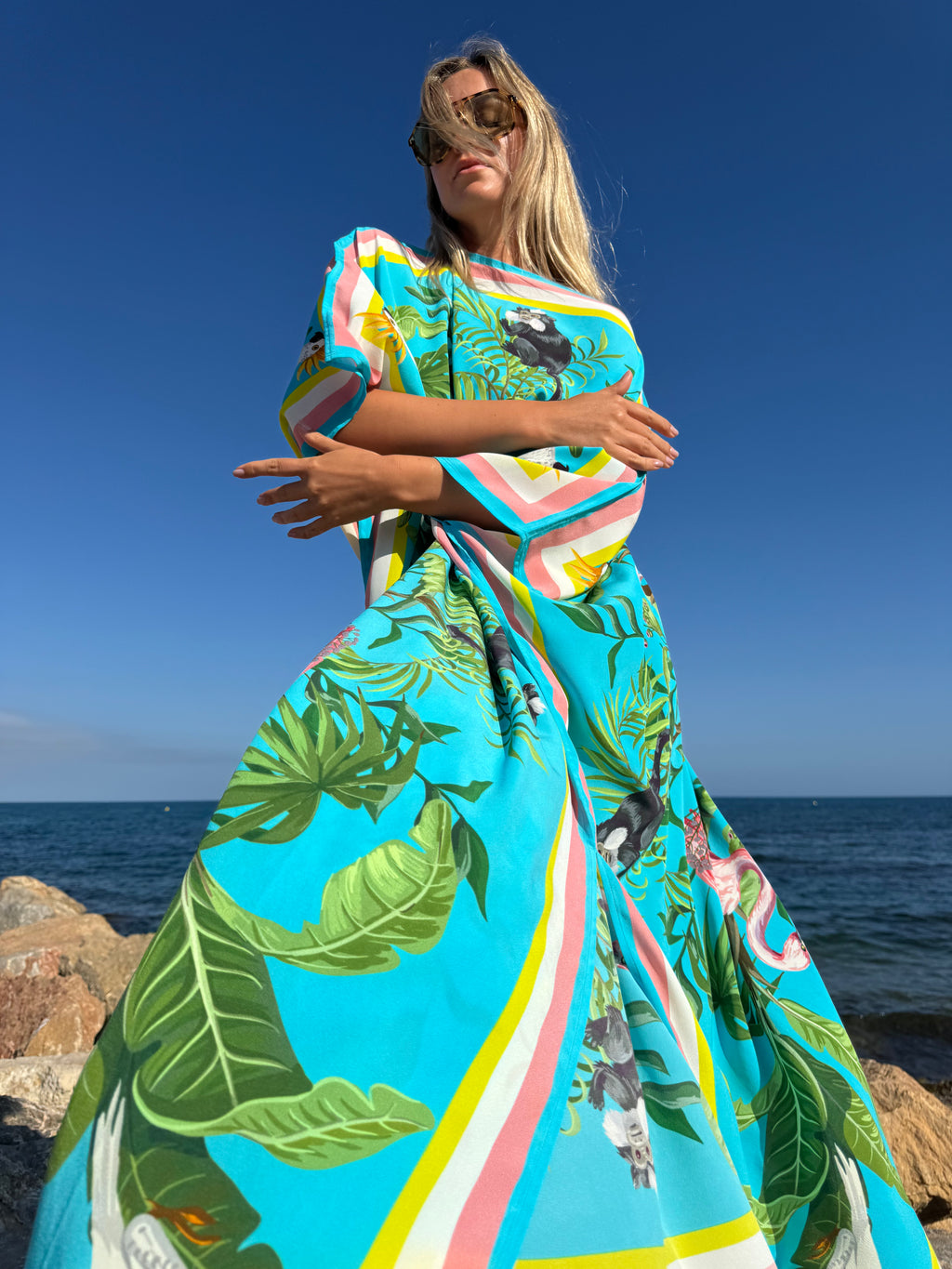 JUNGLE ANIMALS SILK TUNIC