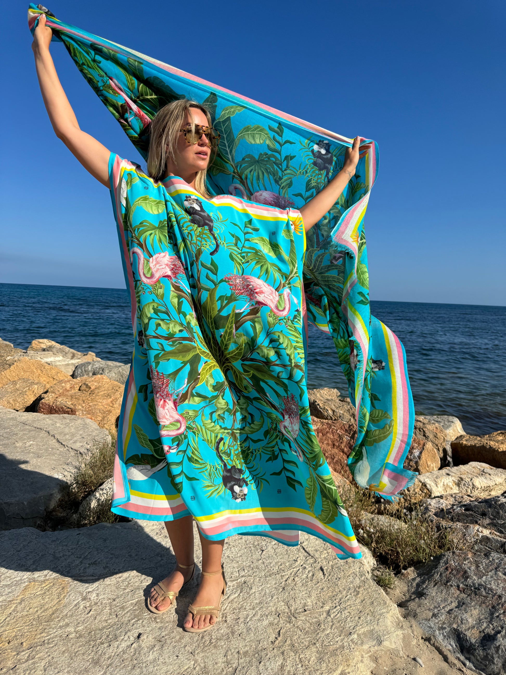 JUNGLE ANIMALS SILK TUNIC