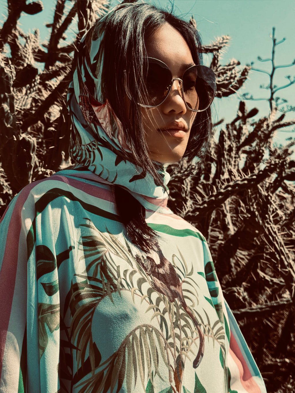 JUNGLE ANIMALS SILK TUNIC