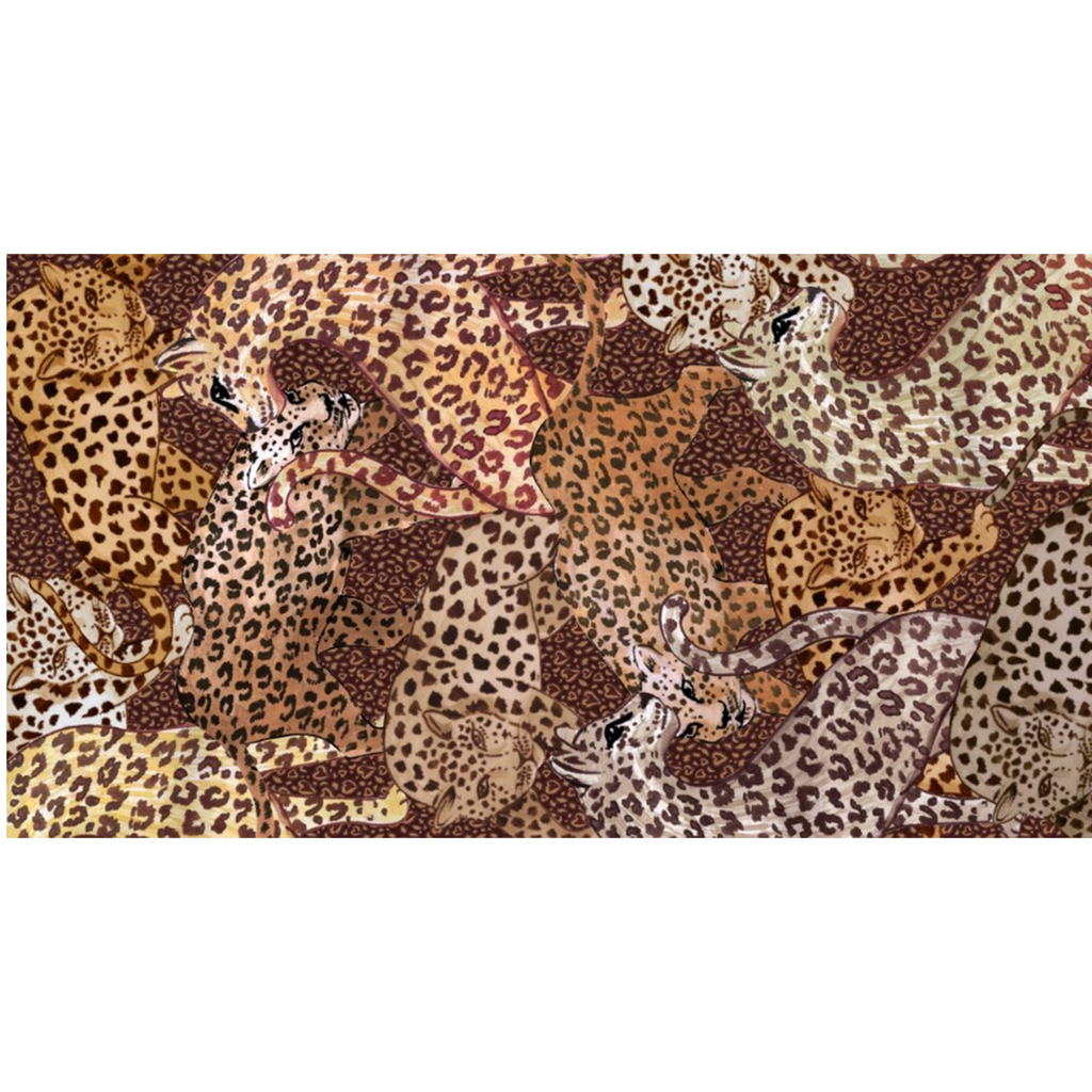 LEO JUNGLE CASHMERE SCARF - BROWN