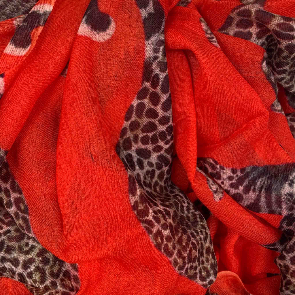LEOPARD NATURAL CASHMERE SCARF