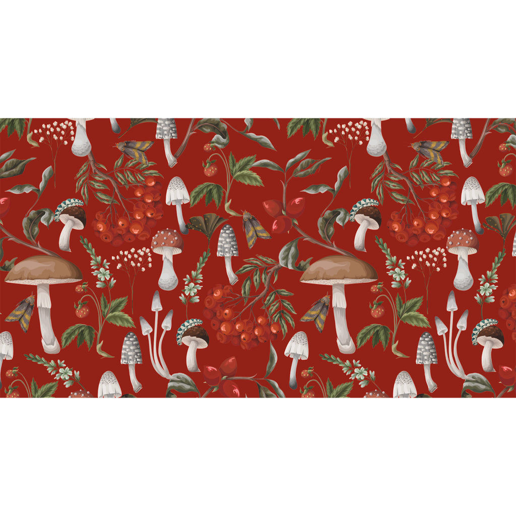 MUSHROOMS CASHMERE SCARF - RED