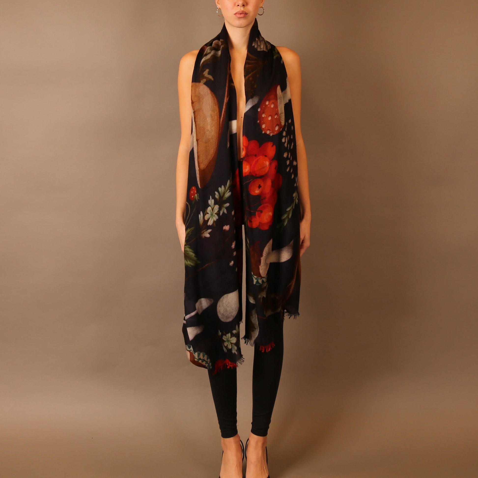 MUSHROOMS CASHMERE SCARF