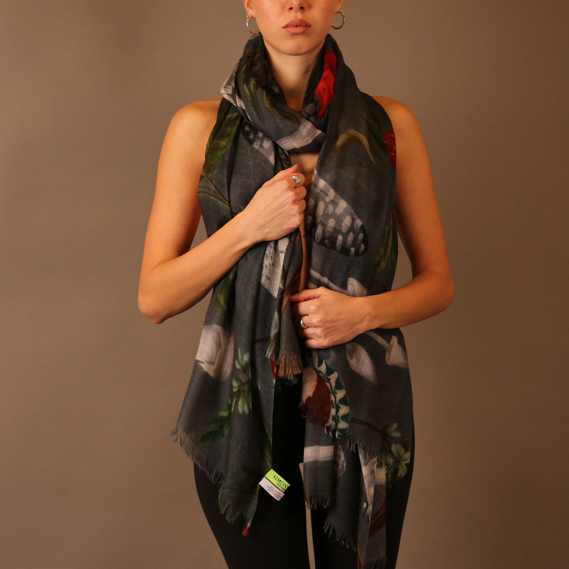 MUSHROOMS CASHMERE SCARF