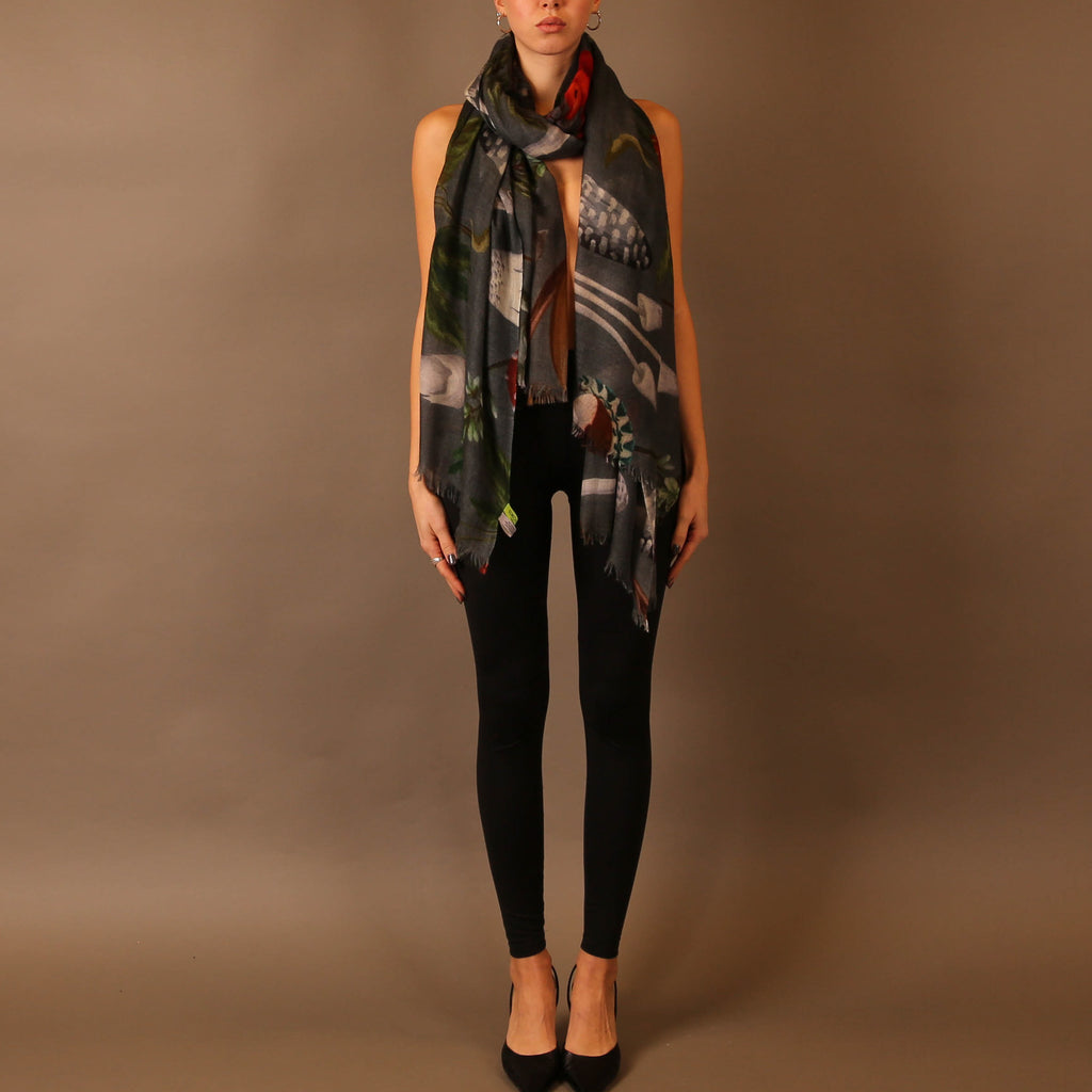 MUSHROOMS CASHMERE SCARF