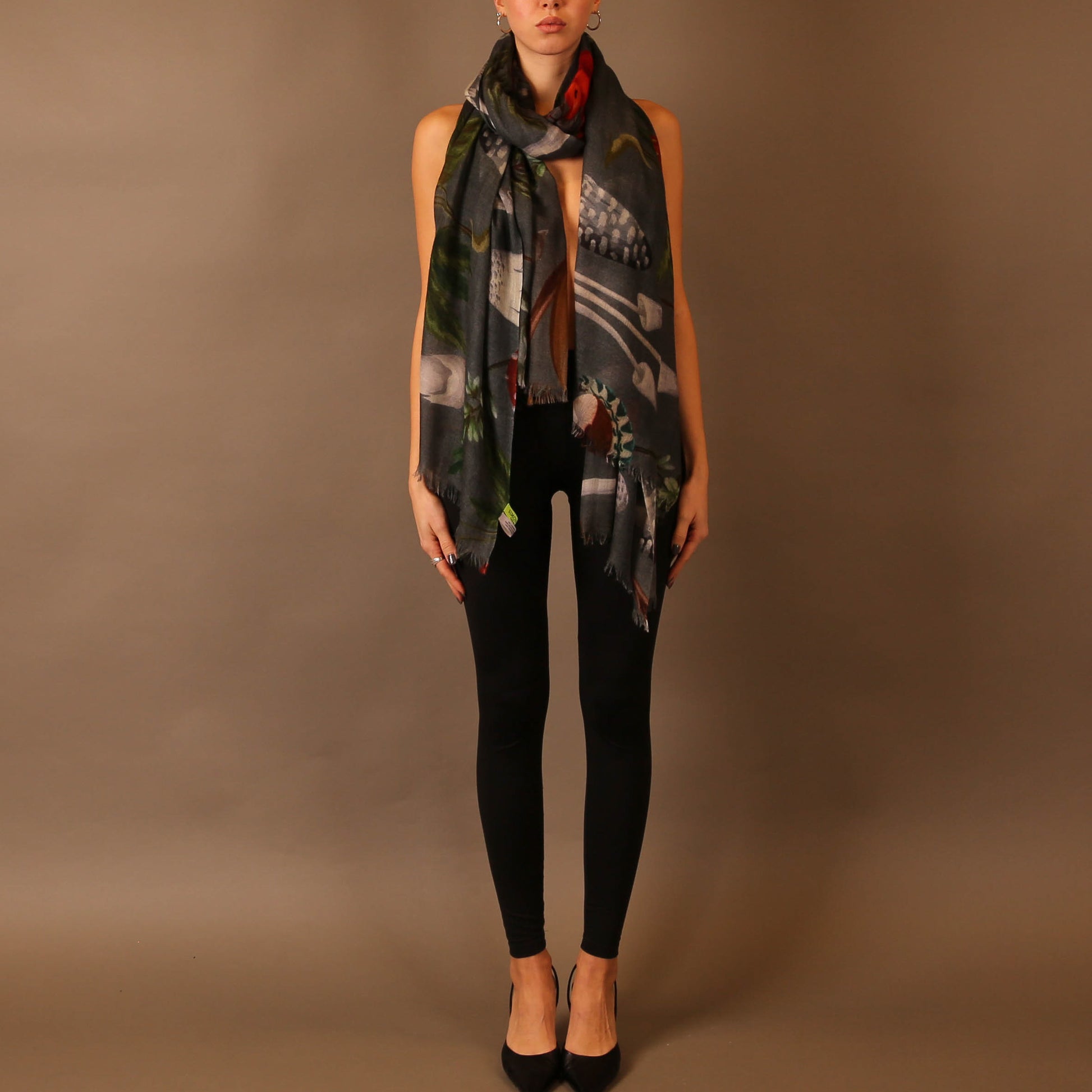 MUSHROOMS CASHMERE SCARF