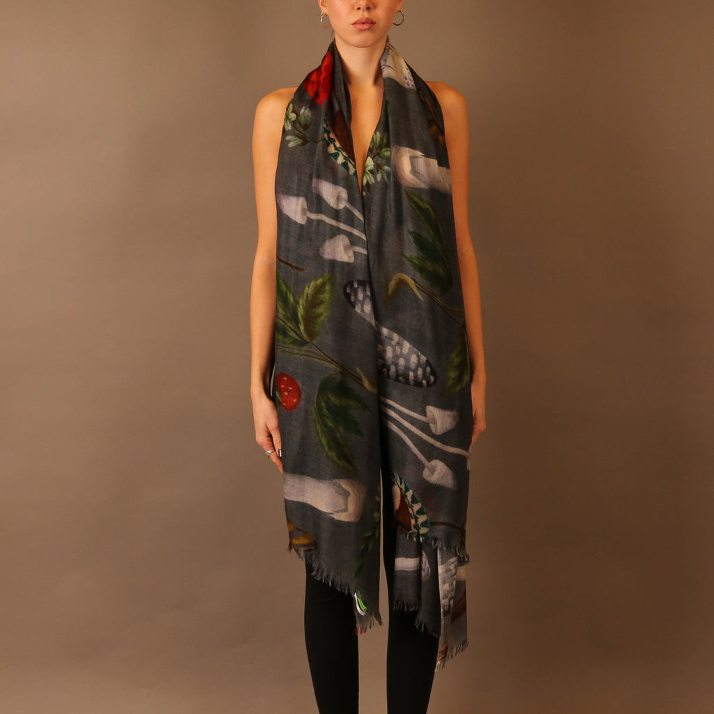 MUSHROOMS CASHMERE SCARF