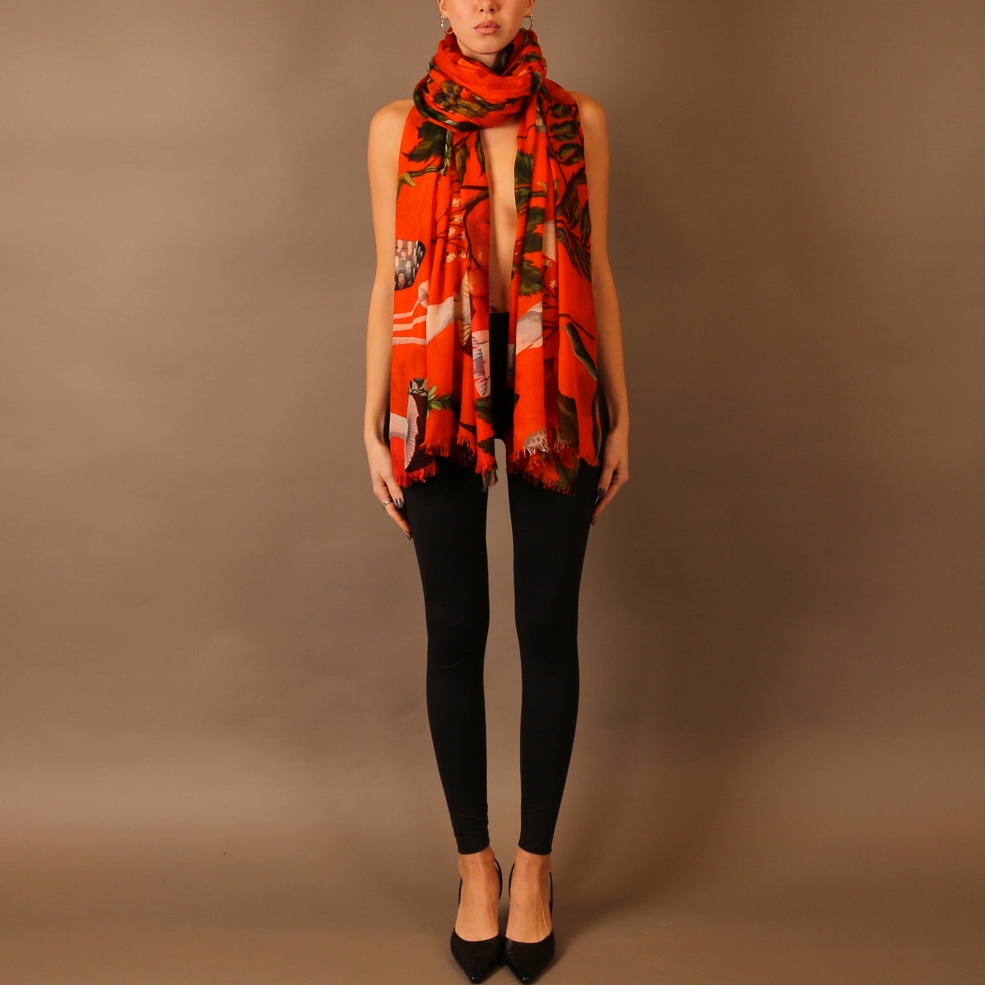 MUSHROOMS CASHMERE SCARF