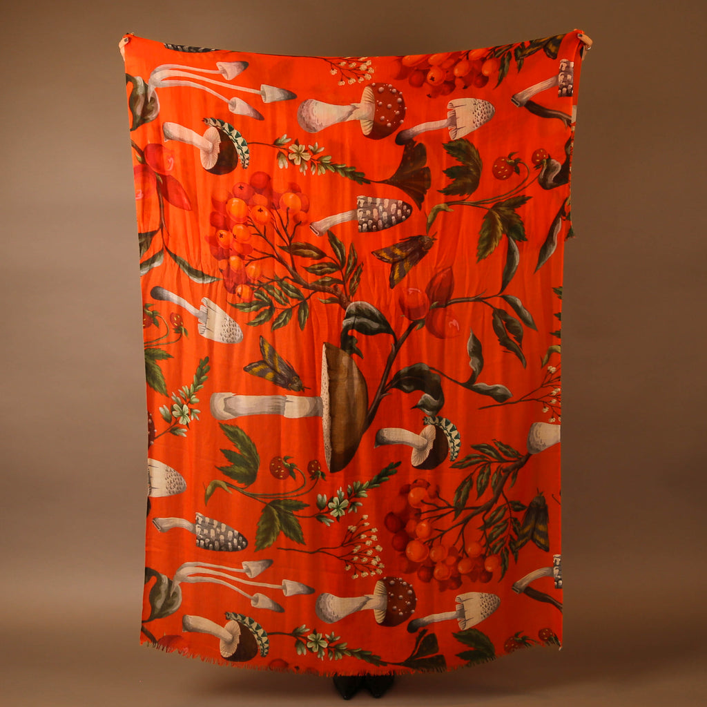 MUSHROOMS CASHMERE SCARF