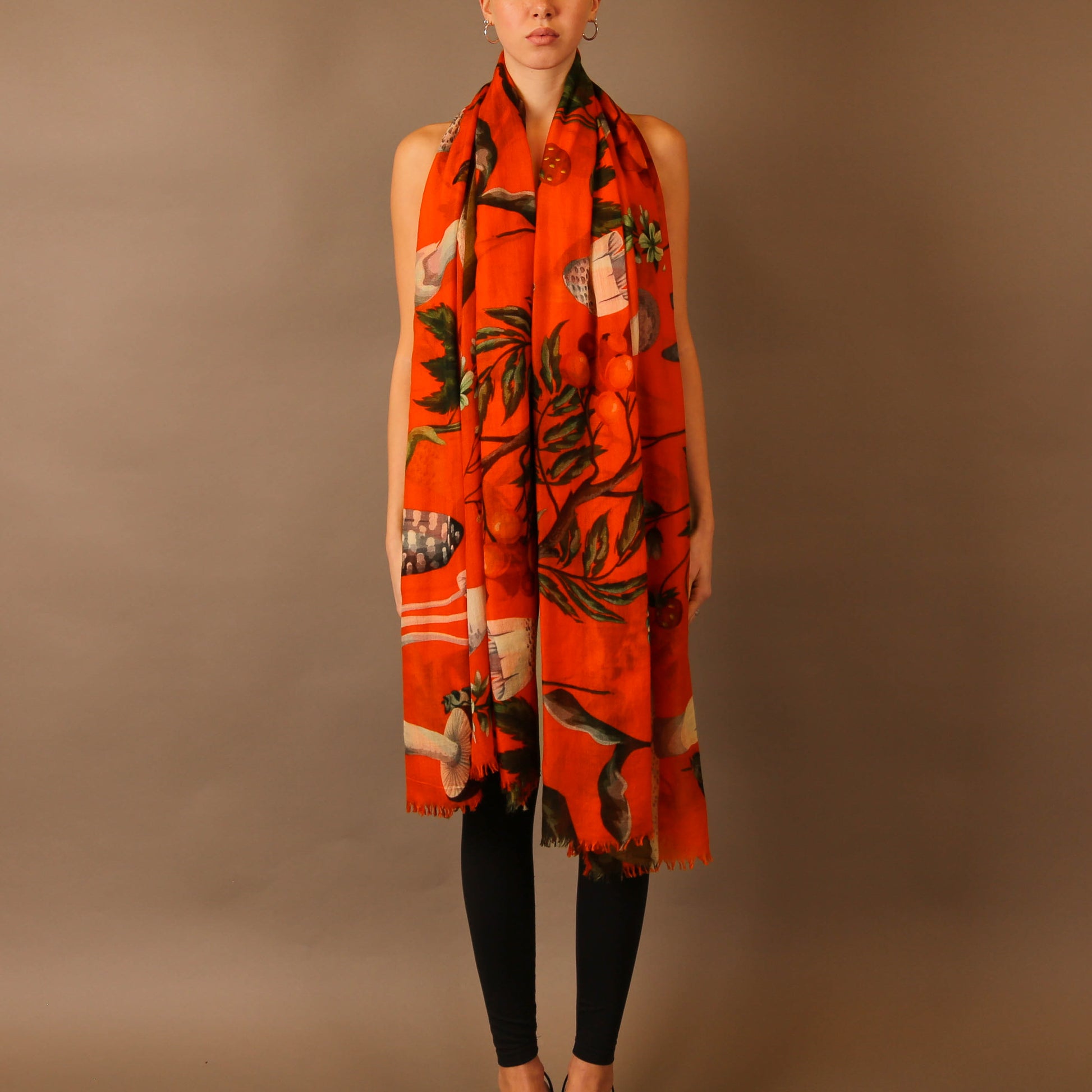 MUSHROOMS CASHMERE SCARF