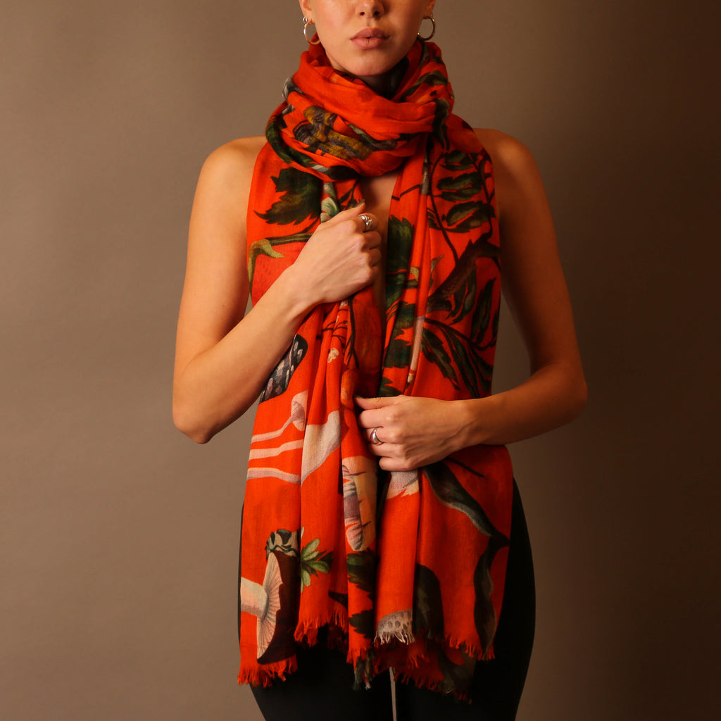 MUSHROOMS CASHMERE SCARF