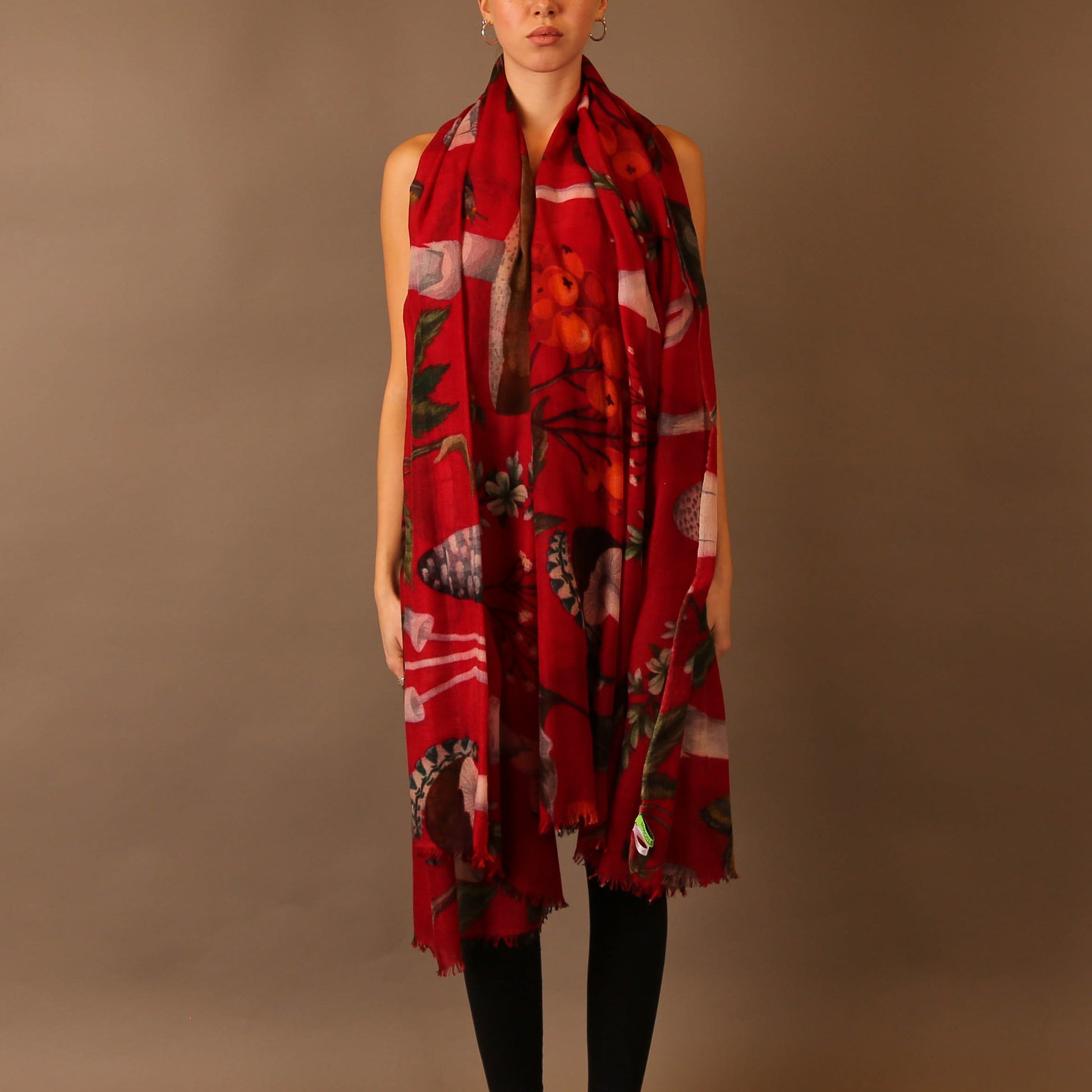 MUSHROOMS CASHMERE SCARF