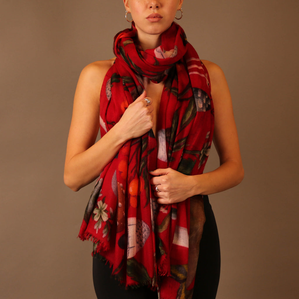 MUSHROOMS CASHMERE SCARF
