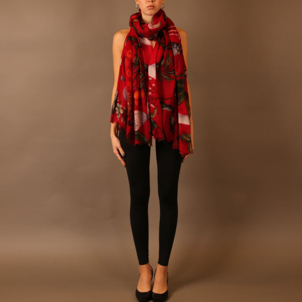MUSHROOMS CASHMERE SCARF
