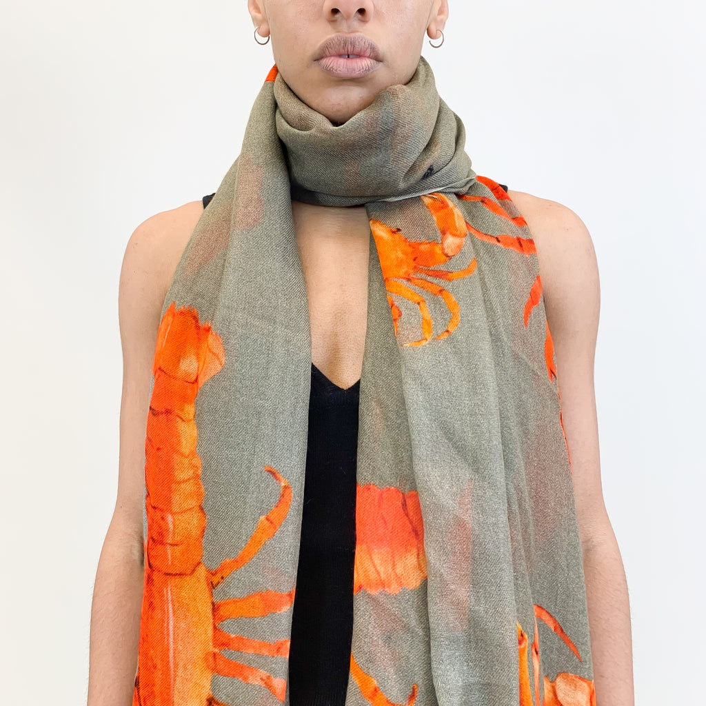 CRAB & LOBSTER CASHMERE SCARF