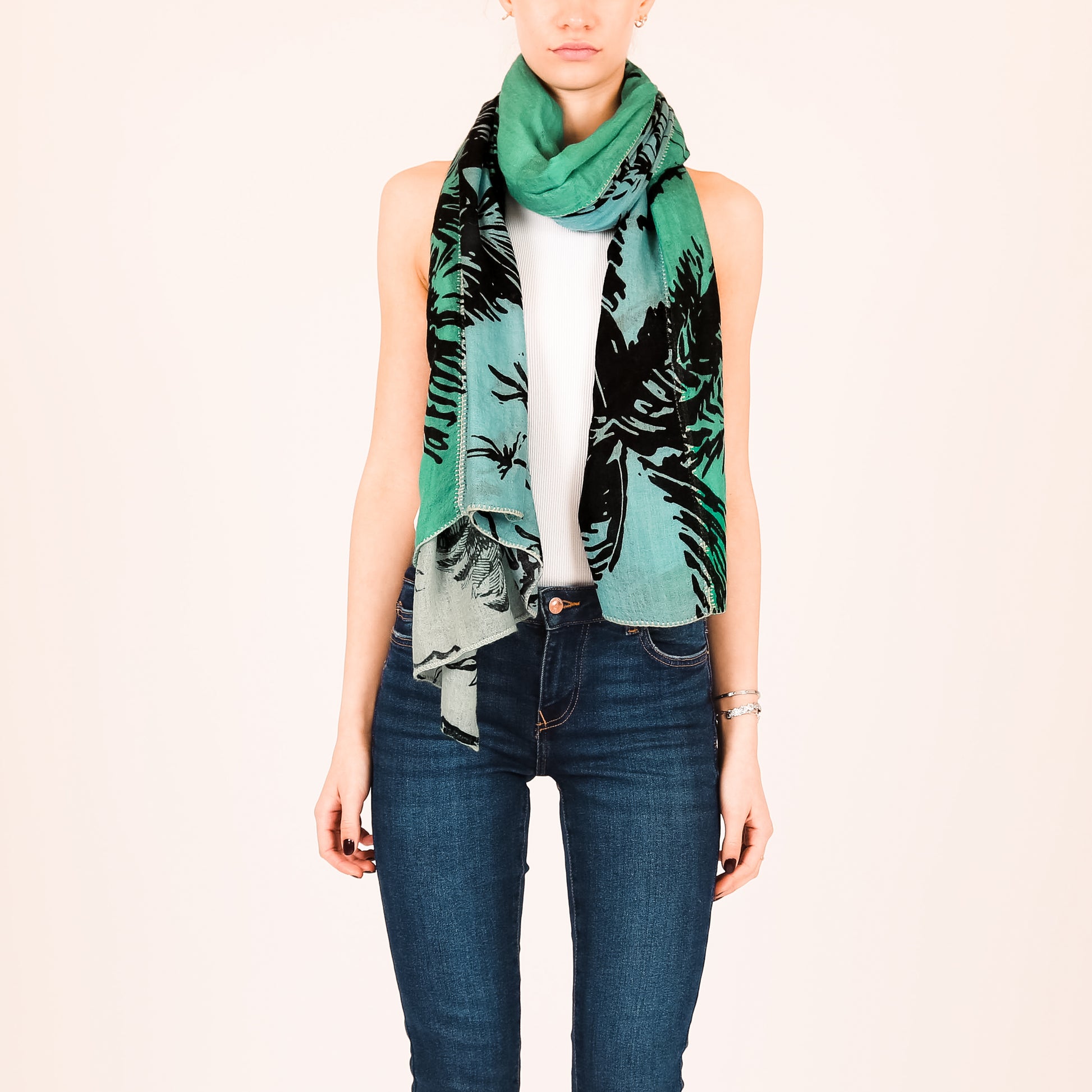 SAFARI 3 COLOR FELTED CASHMERE SCARF