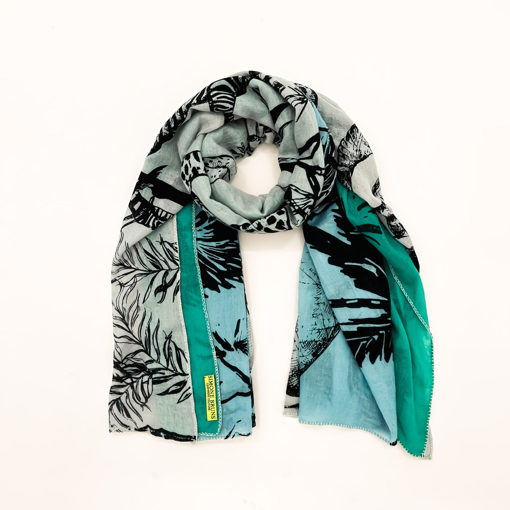 SAFARI 3 COLOR FELTED CASHMERE SCARF