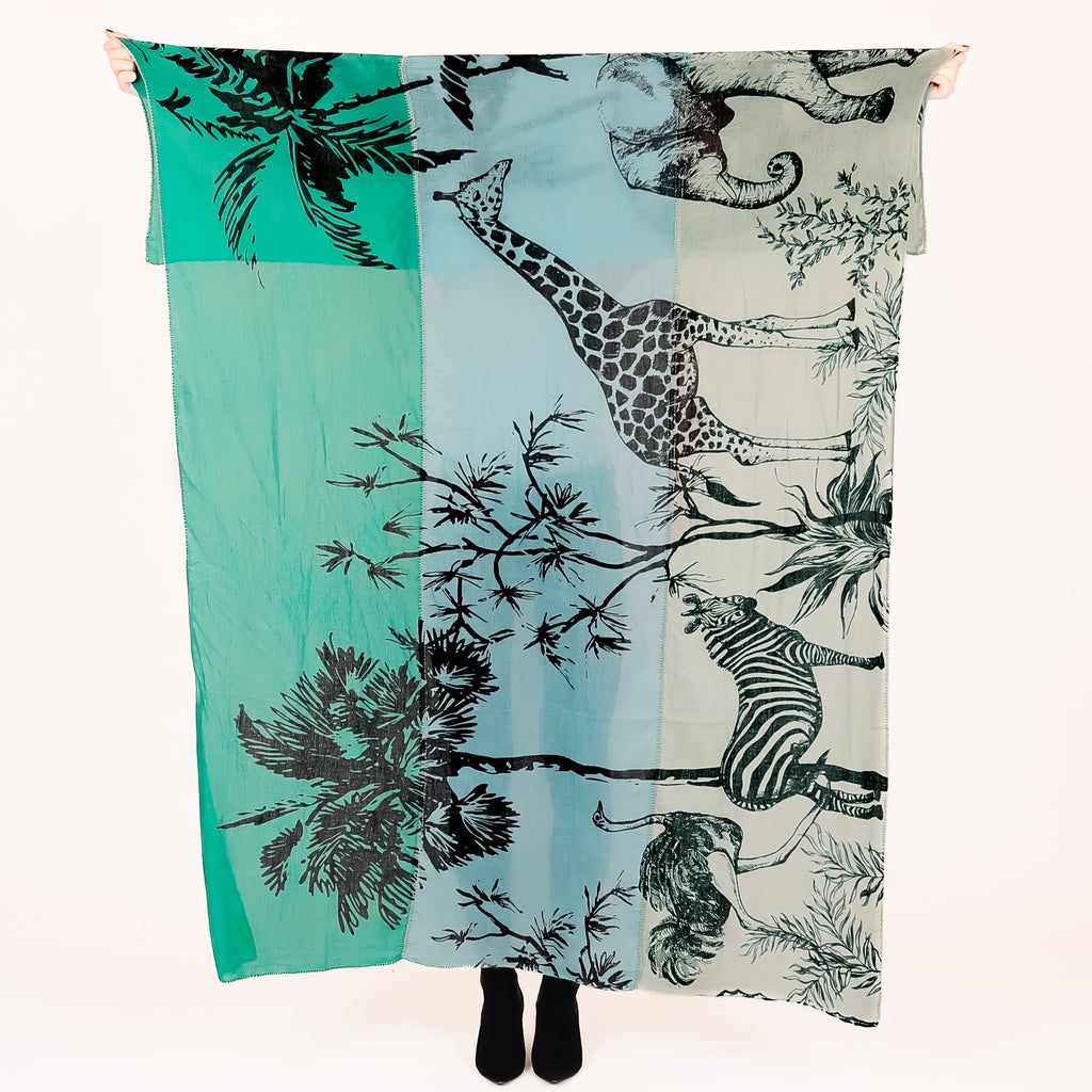 SAFARI 3 COLOR FELTED CASHMERE SCARF