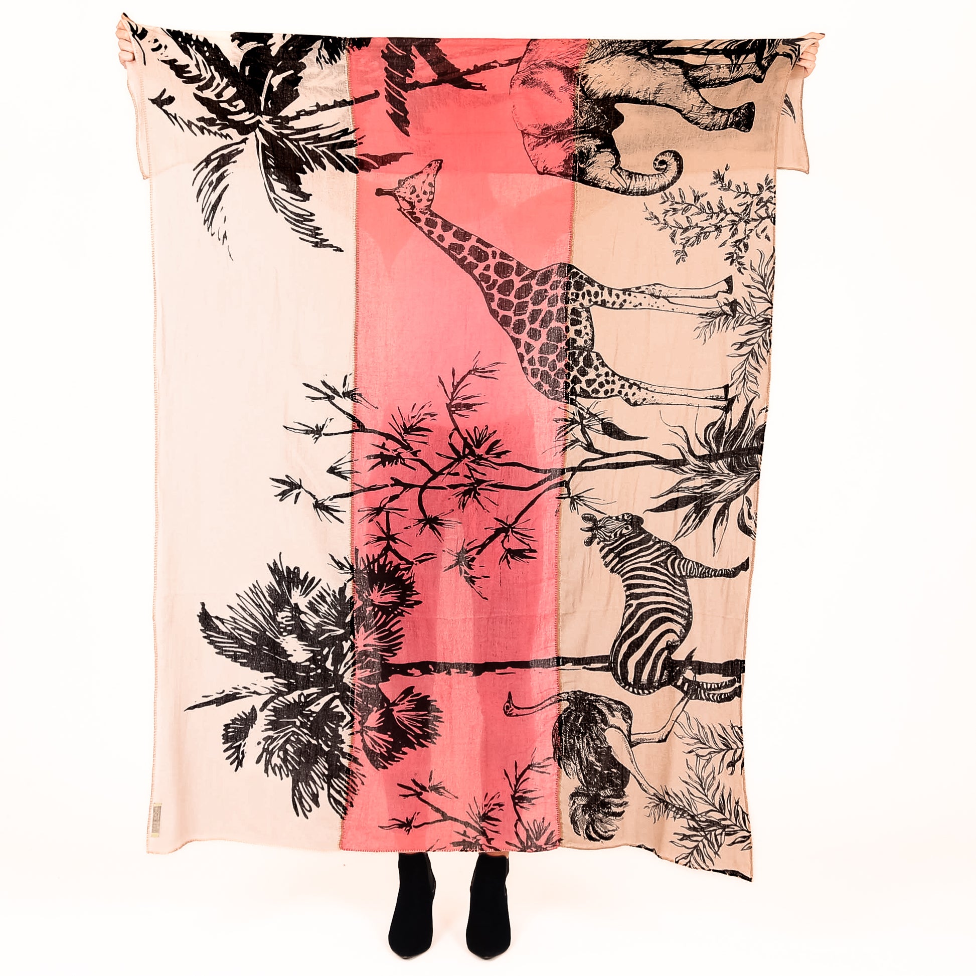 SAFARI 3 COLOR FELTED CASHMERE SCARF