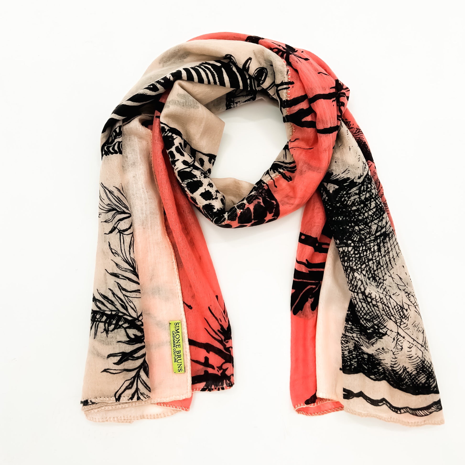 SAFARI 3 COLOR FELTED CASHMERE SCARF