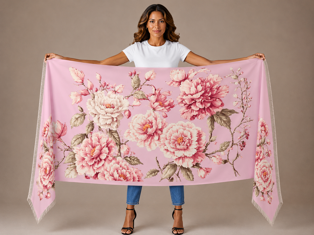 BLUMELLA CASHMERE SCARF - LIGHT ROSE