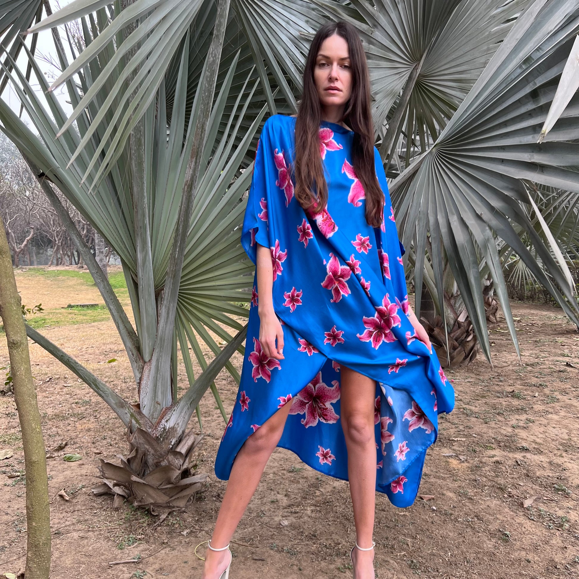 LILLY SILK TUNIC - BLUE