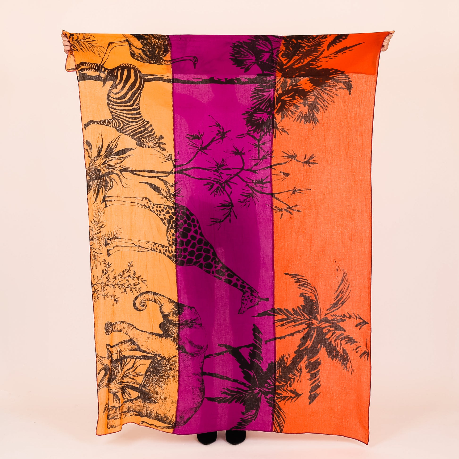 SAFARI 3 COLOR FELTED CASHMERE SCARF