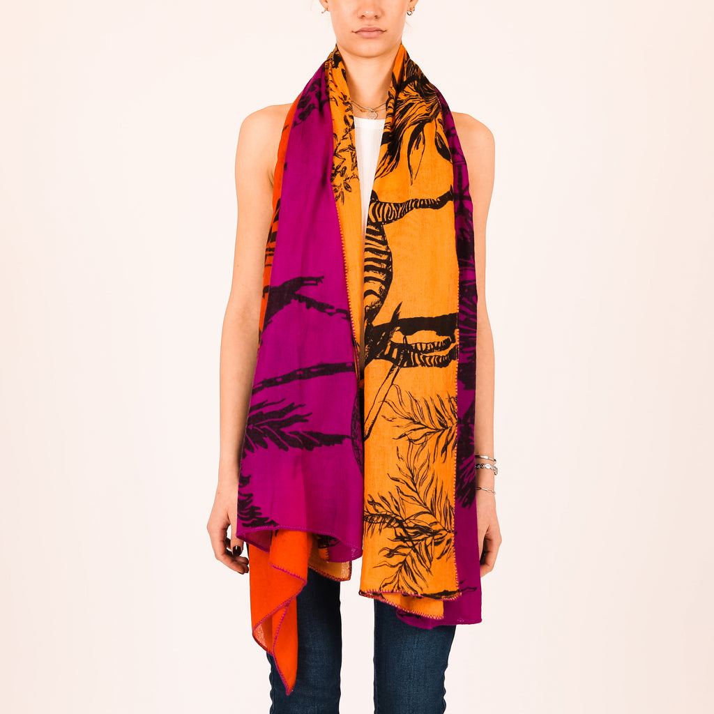 SAFARI 3 COLOR FELTED CASHMERE SCARF