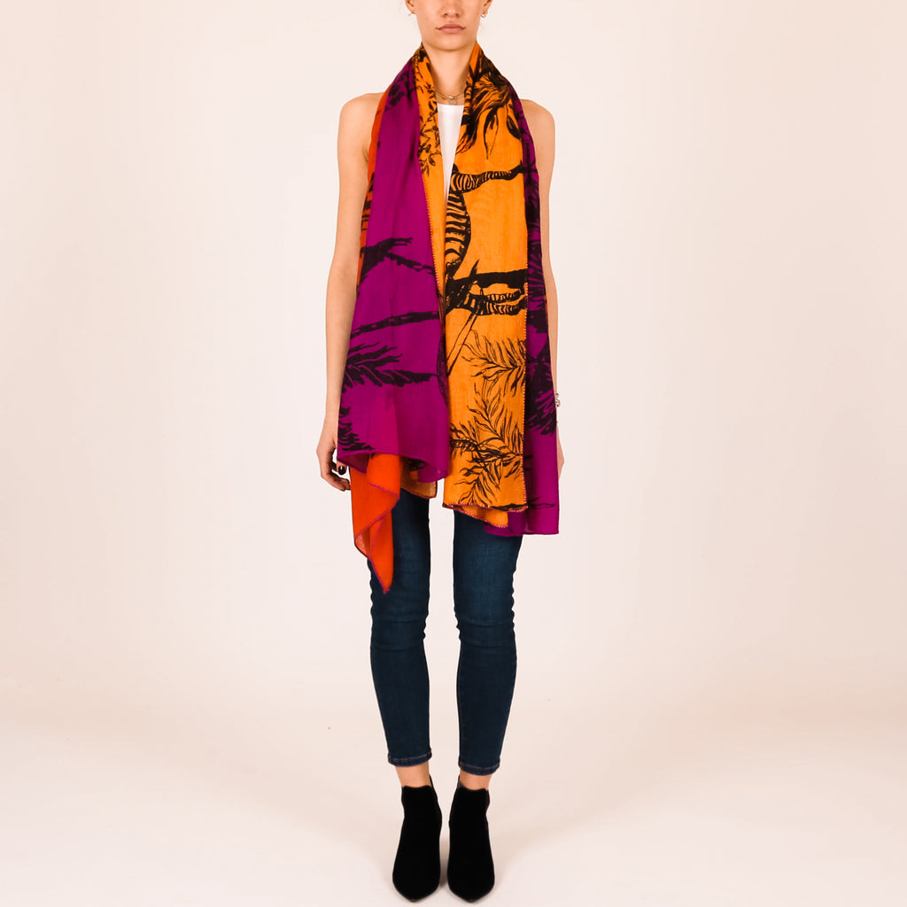 SAFARI 3 COLOR FELTED CASHMERE SCARF