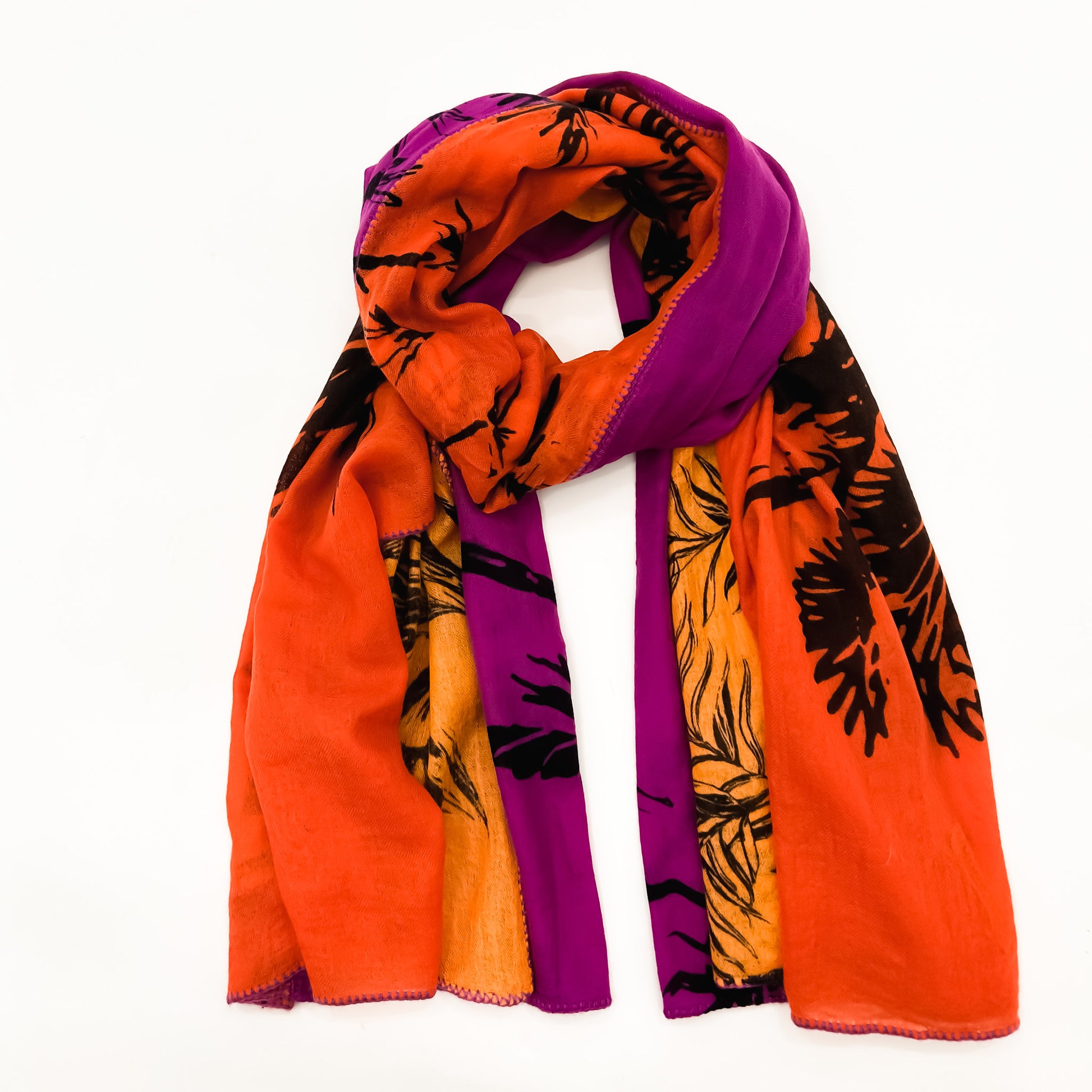 SAFARI 3 COLOR FELTED CASHMERE SCARF