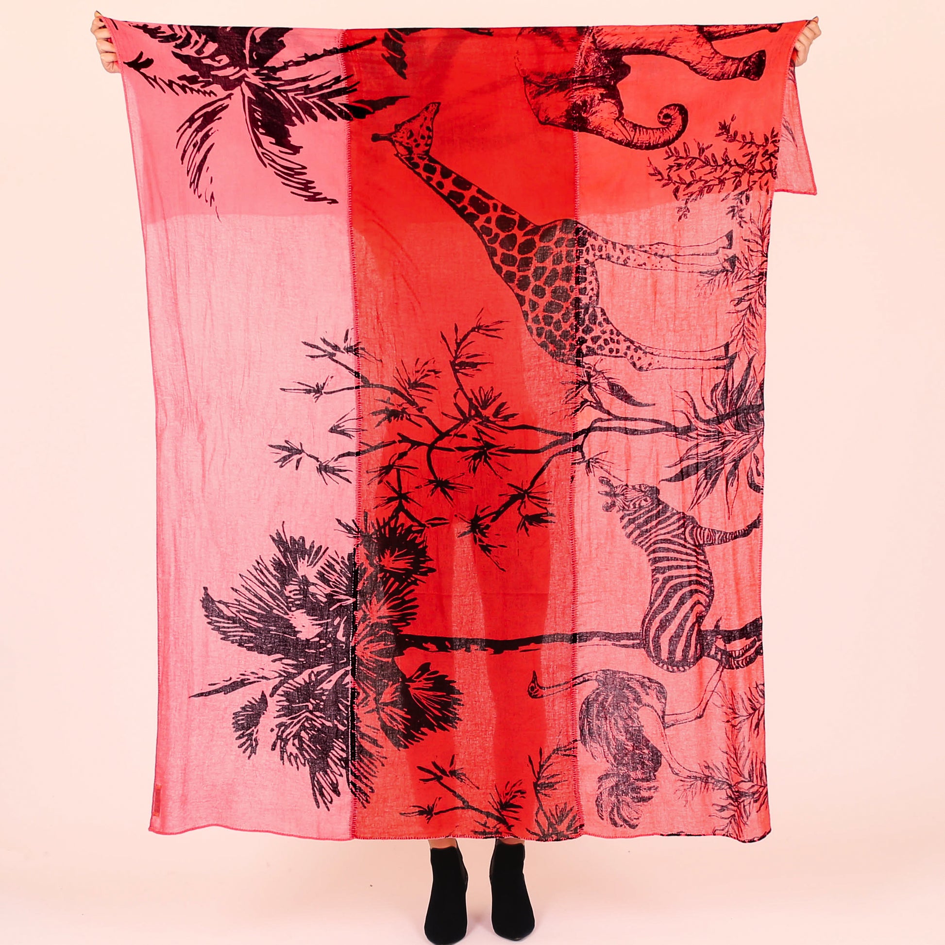 SAFARI 3 COLOR FELTED CASHMERE SCARF