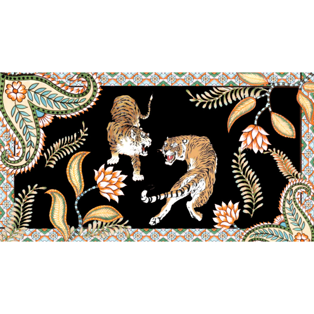 TIGER & JUNGLE CASHMERE SCARF LARGE