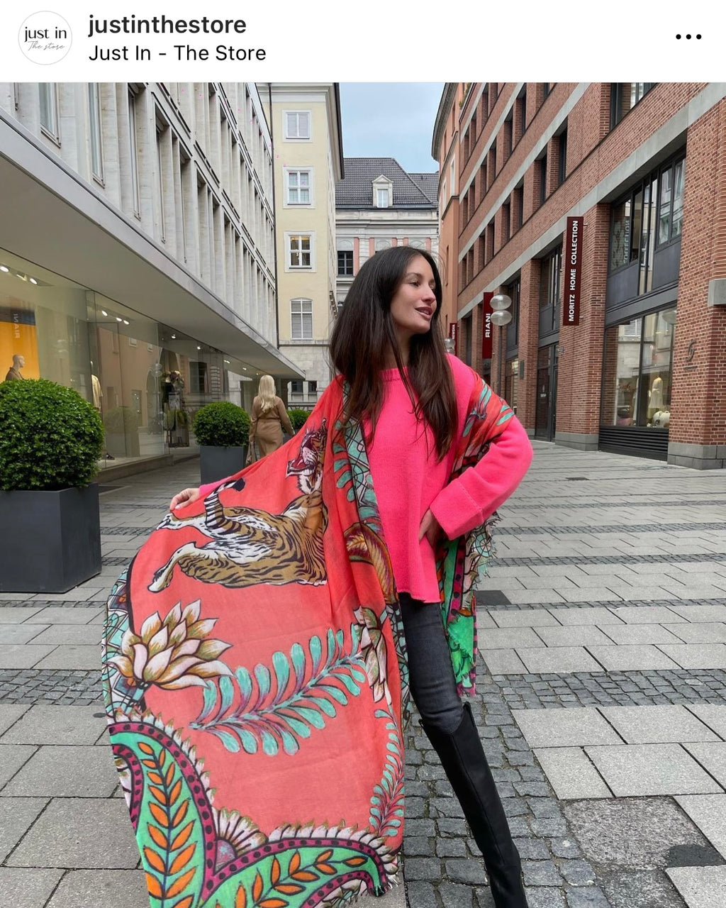 TIGER & JUNGLE CASHMERE SCARF LARGE