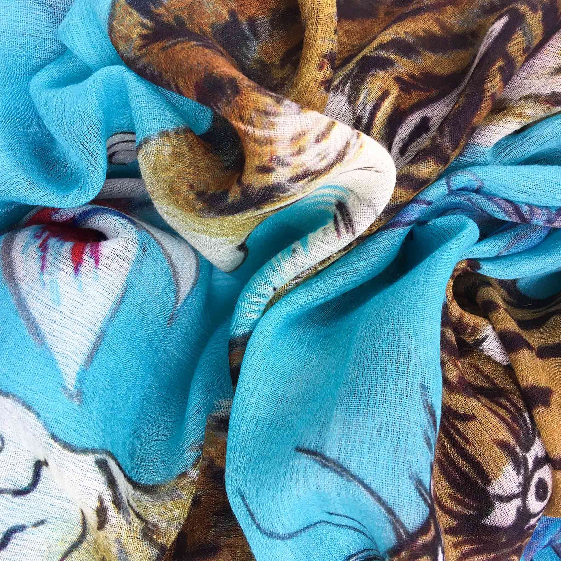 TIGER & JUNGLE CASHMERE SCARF LARGE