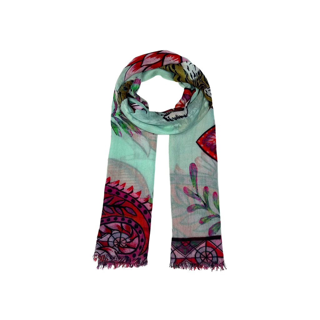 TIGER & JUNGLE CASHMERE SCARF LARGE