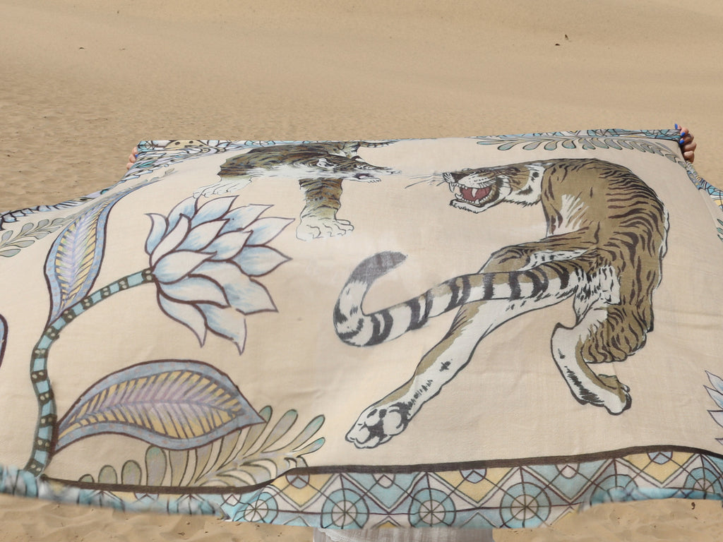 TIGER & JUNGLE CASHMERE SCARF LARGE