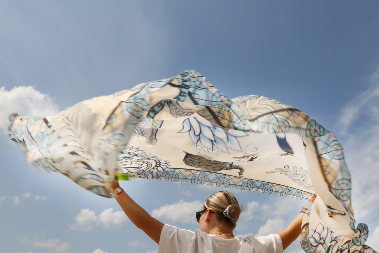 TIGER & JUNGLE CASHMERE SCARF LARGE