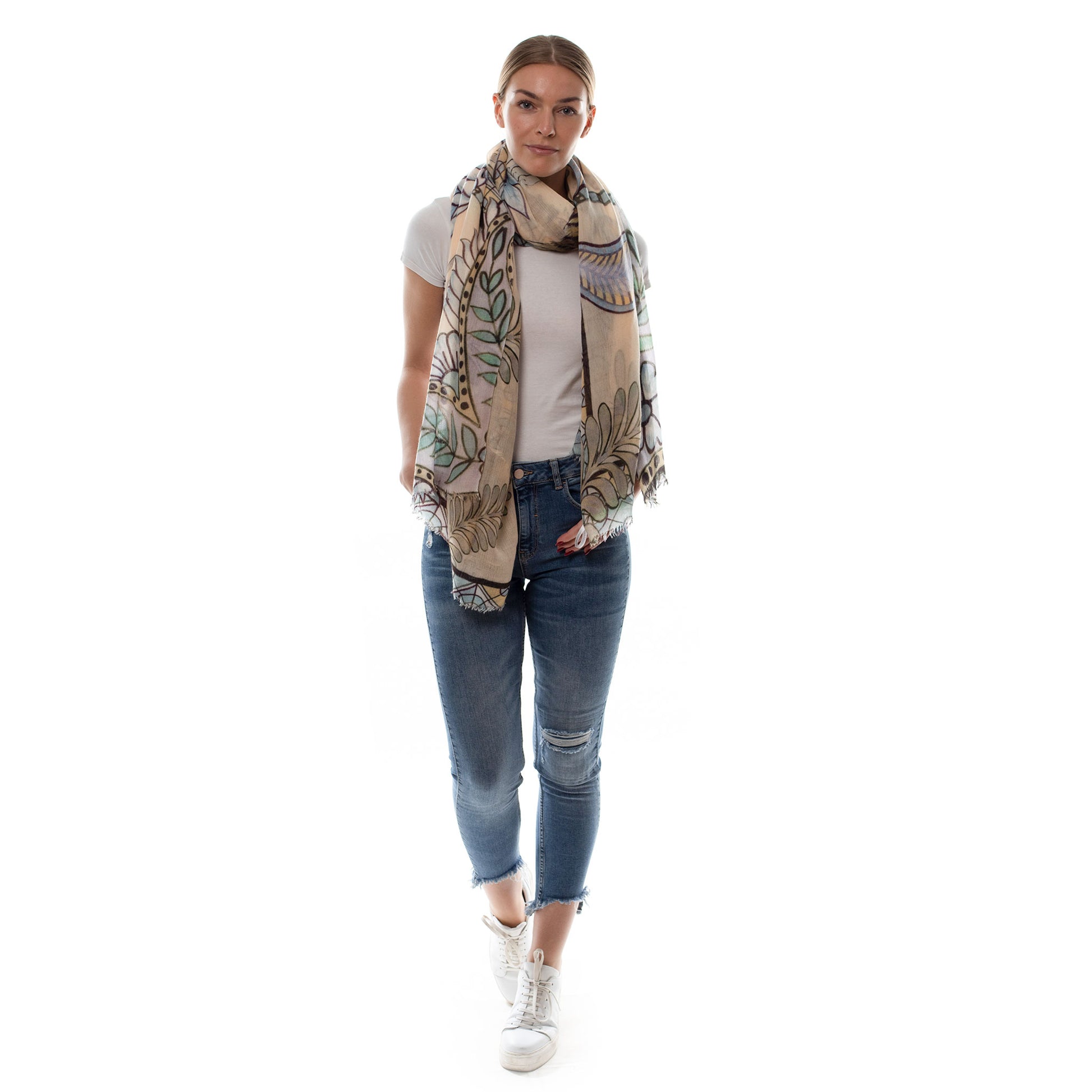 TIGER & JUNGLE CASHMERE SCARF LARGE