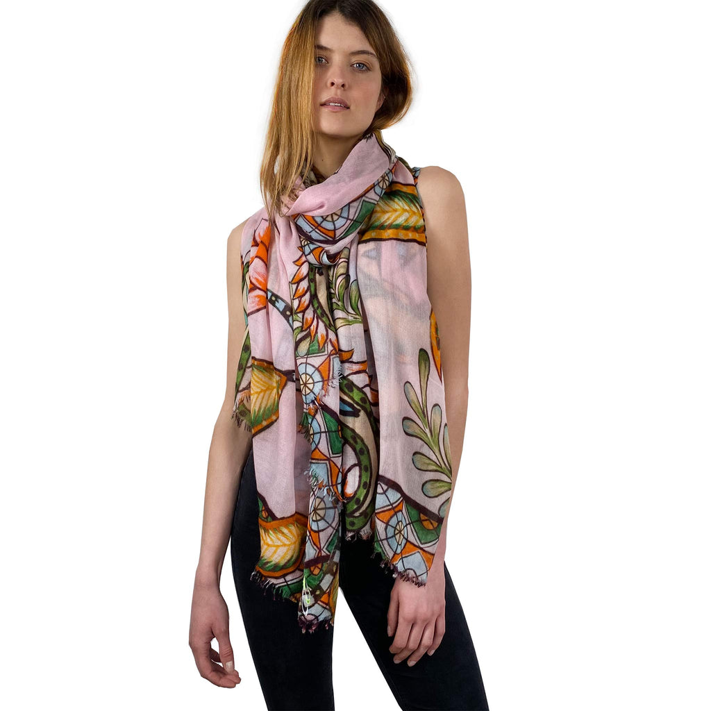 TIGER & JUNGLE CASHMERE SCARF LARGE