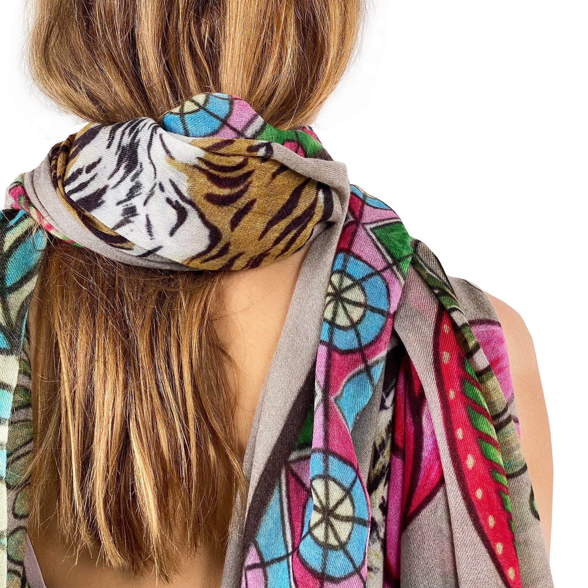 TIGER & JUNGLE CASHMERE SCARF LARGE