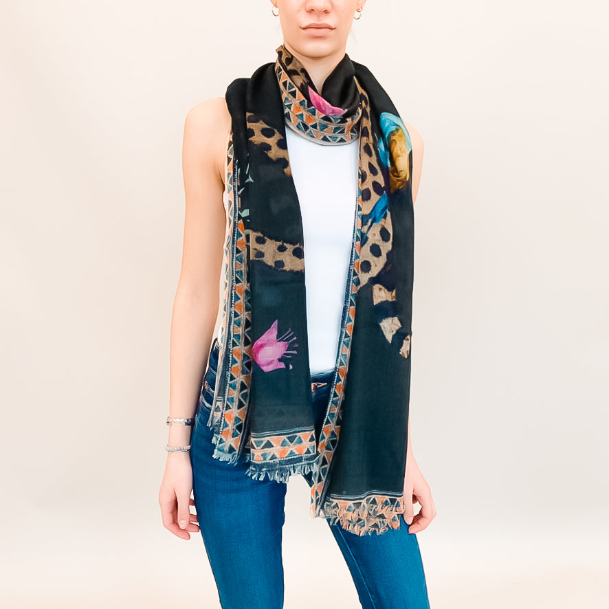 VENICE LEOPARD CASHMERE SCARF